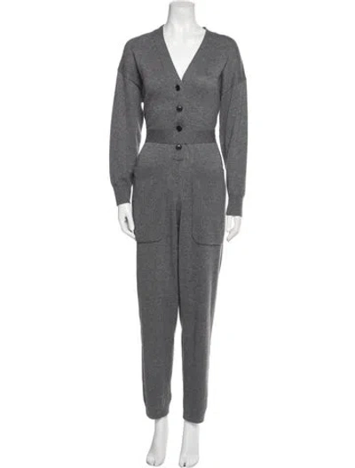 Pre-owned Alex Mill V-neck Jumpsuit In Gray