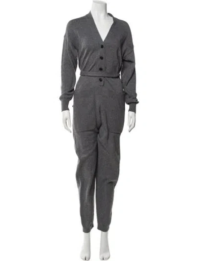 Pre-owned Alex Mill V-neck Jumpsuit In Gray