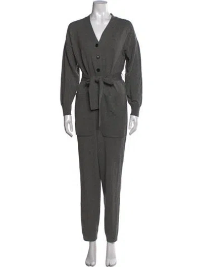 Pre-owned Alex Mill V-neck Jumpsuit In Gray