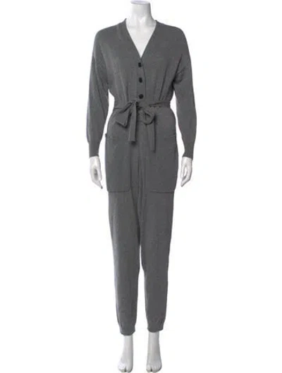 Pre-owned Alex Mill V-neck Jumpsuit In Gray