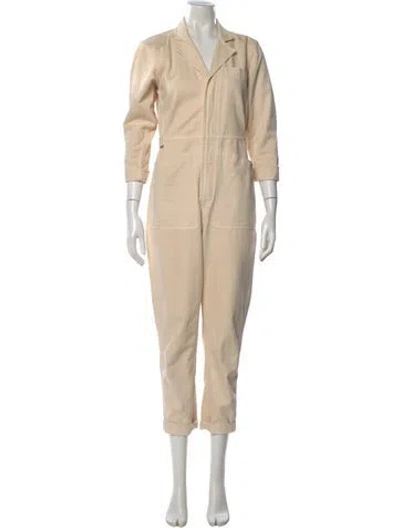 Pre-owned Alex Mill V-neck Jumpsuit In Neutral