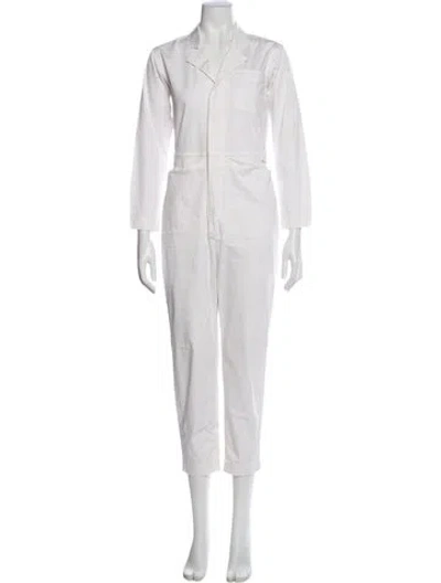 Pre-owned Alex Mill V-neck Jumpsuit In White
