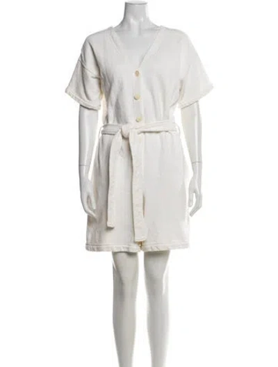 Pre-owned Alex Mill V-neck Jumpsuit In White