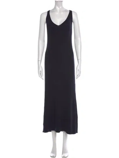 Pre-owned Alex Mill V-neck Long Dress In Grey