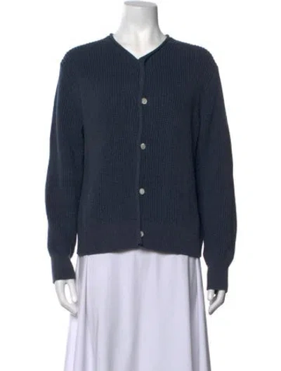 Pre-owned Alex Mill V-neck Long Sleeve Button-up Top In Blue