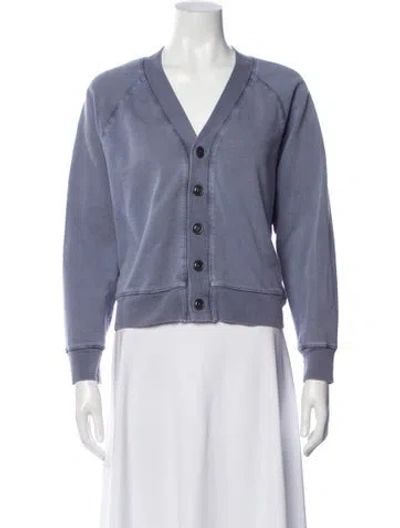 Pre-owned Alex Mill V-neck Long Sleeve Sweatshirt In Blue