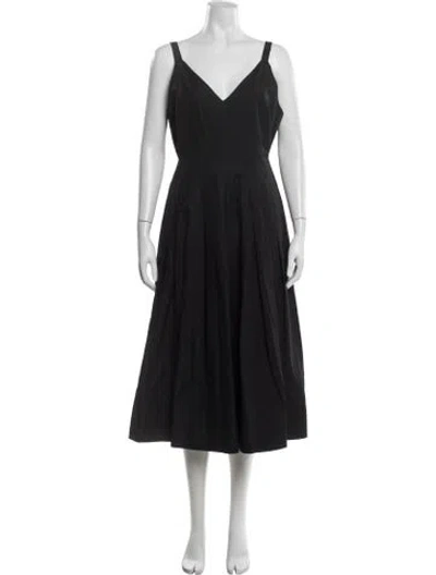 Pre-owned Alex Mill V-neck Midi Length Dress W/ Tags In Black
