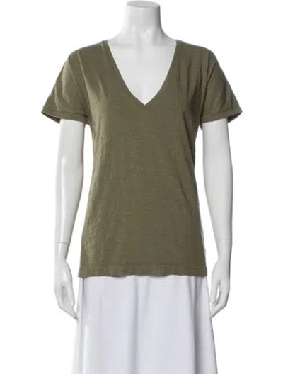 Pre-owned Alex Mill V-neck Short Sleeve T-shirt In Green