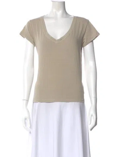 Pre-owned Alex Mill V-neck Short Sleeve T-shirt In Neutral