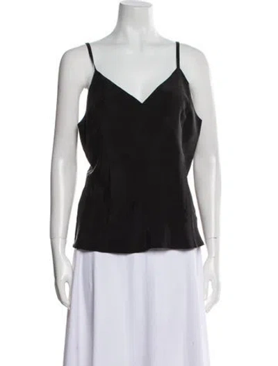 Pre-owned Alex Mill V-neck Sleeveless Top In Black