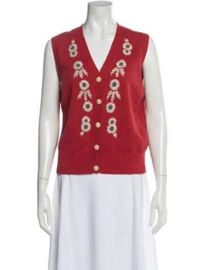 Pre-owned Alex Mill V-neck Sweater In Red