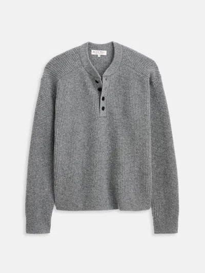 Alex Mill Waffle Henley In Cashmere In Gray