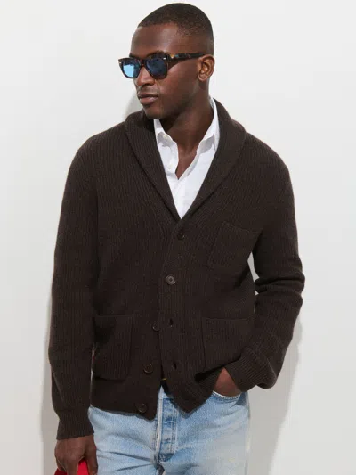 Alex Mill Wallace Relaxed Fit Washed Cashmere Cardigan In Animal Print