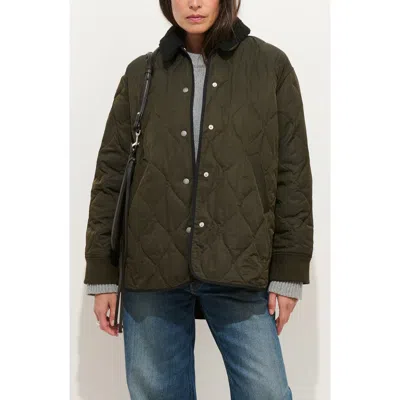 ALEX MILL ALEX MILL WEMBLEY QUILTED BOMBER JACKET WITH REMOVABLE FAUX SHEARLING COLLAR