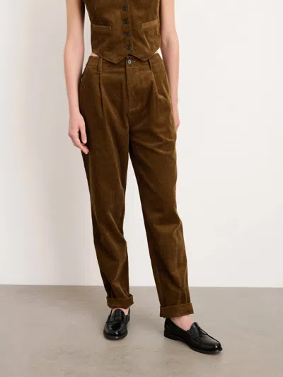 ALEX MILL WOMEN'S BOY PANT IN RUGGED CORDUROY IN SADDLE