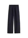 Alex Mill Women's Madeline Pleat Twill Trouser In Washed Black In Blue