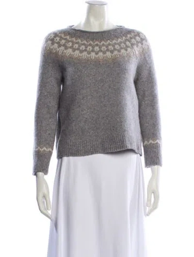 Pre-owned Alex Mill Wool Bateau Neckline Sweater In Gray