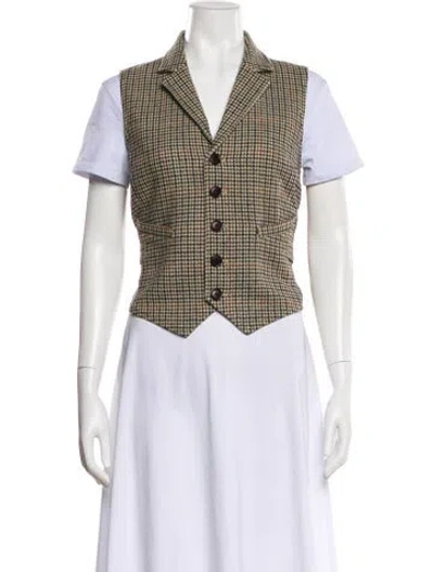 Pre-owned Alex Mill Wool Houndstooth Print Vest In Multi