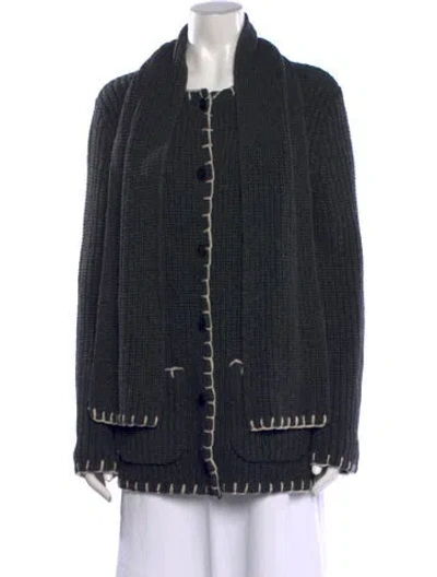 Pre-owned Alex Mill Wool Open Front Sweater In Black