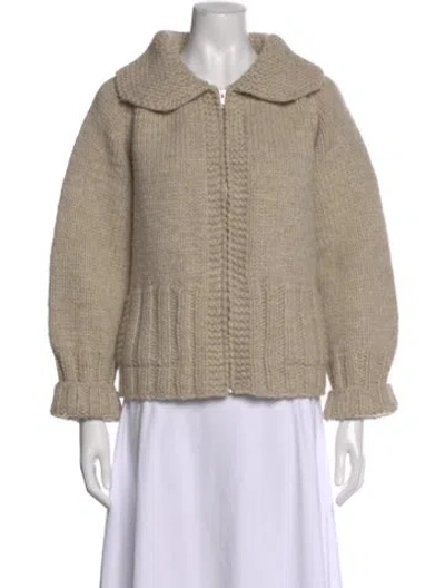 Pre-owned Alex Mill Wool Open Front Sweater In Neutral