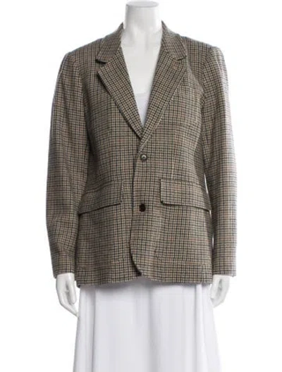 Pre-owned Alex Mill Wool Plaid Print Blazer In Neutral