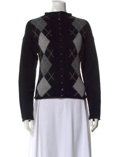 Pre-owned Alex Mill Wool Plaid Print Sweater In Black