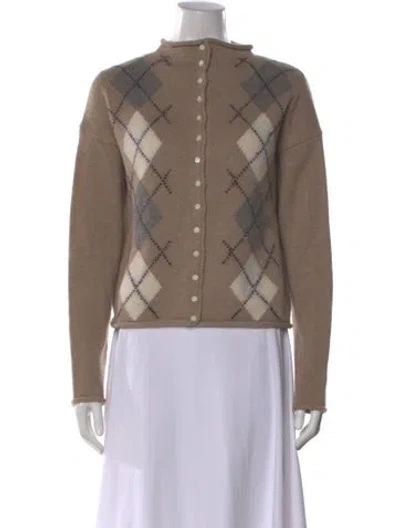 Pre-owned Alex Mill Wool Plaid Print Sweater In Neutral