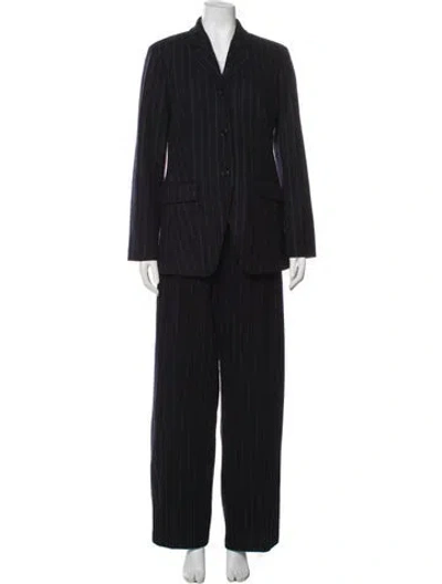 Pre-owned Alex Mill Wool Striped Pantsuit In Blue