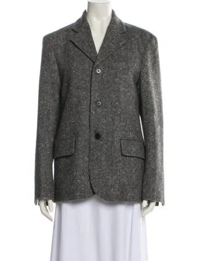 Pre-owned Alex Mill Wool Tweed Pattern Blazer W/ Tags In Gray