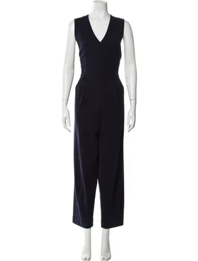 Pre-owned Alex Mill Wool V-neck Jumpsuit In Blue