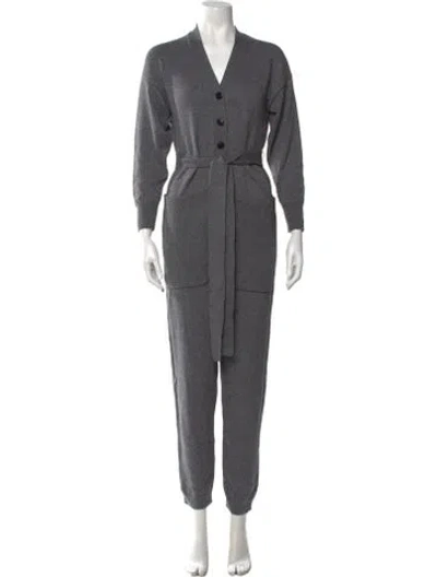 Pre-owned Alex Mill Wool V-neck Jumpsuit In Grey