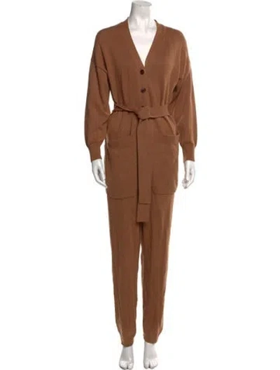 Pre-owned Alex Mill Wool V-neck Jumpsuit In Neutral