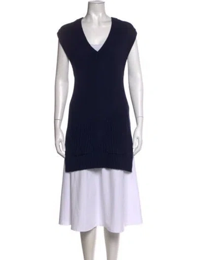 Pre-owned Alex Mill Wool V-neck Sweater In Blue