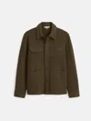 Alex Mill Work Jacket In Boiled Wool In Heather Olive