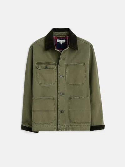 Alex Mill Work Jacket In Cotton Herringbone In Field Olive