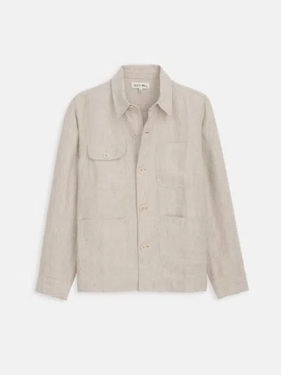 Alex Mill Work Jacket In Flax Linen In White