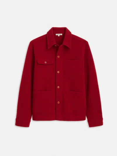 Alex Mill Work Jacket In Merino Wool Knit In Red