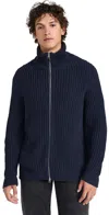 Alex Mill Wright Cardigan In Chunky Cotton In Dark Navy