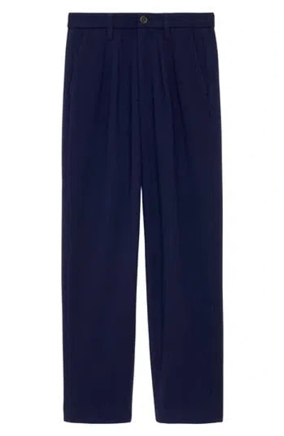 Alex Mill X Becky Malinsky Pleated Front Wool Pants In Blue