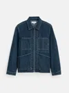 Alex Mill Zip Work Jacket In Lightweight Japanese Denim In Indigo Rinse Wash