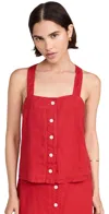 Alex Mill Zoe Tank In Linen In Red