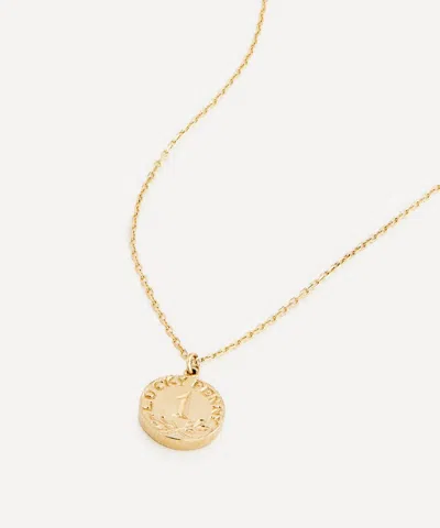 Alex Monroe 18ct Gold Teeny Tiny Lucky Penny Pendant Necklace