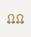 Alex Monroe 22ct Gold-plated Aged Boatyard Link Stud Earrings In Gold