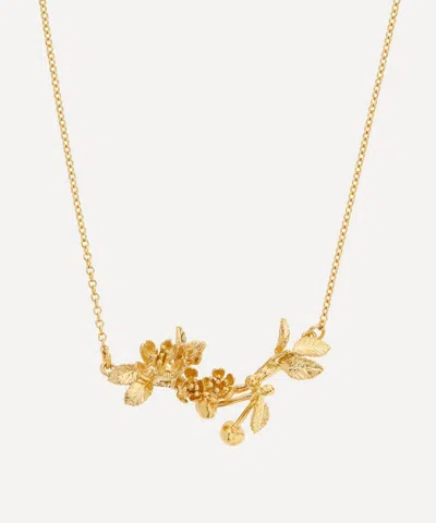 Alex Monroe 22ct Gold-plated Cherry Blossom Branch With Hanging Cherries Pendant Necklace