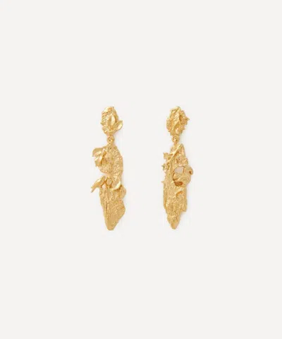 Alex Monroe 22ct Gold-plated Forest Bark Drop Earrings