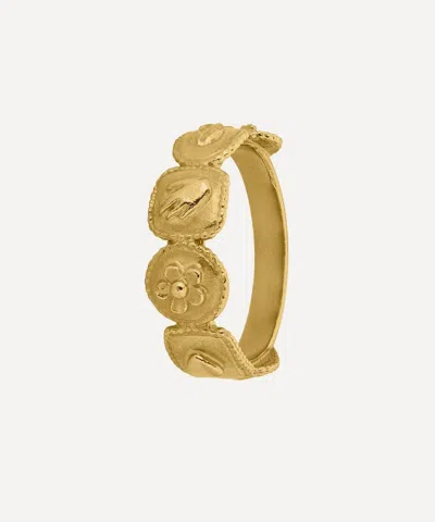 Alex Monroe 22ct Gold-plated Gratitude For Nature Half Wreath Band Ring