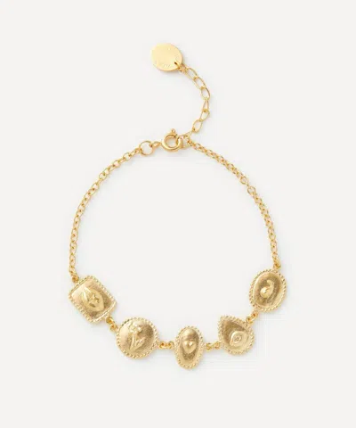 Alex Monroe 22ct Gold-plated Gratitude For Nature Linked Station Bracelet