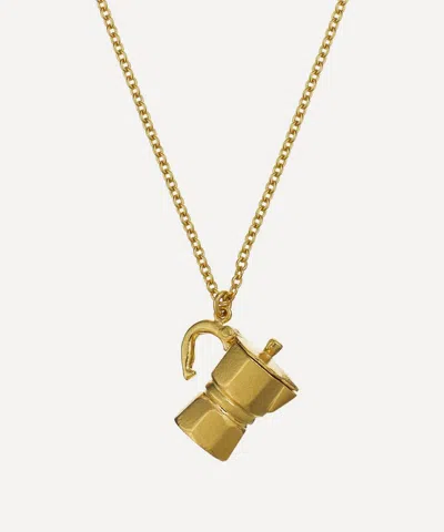 Alex Monroe 22ct Gold-plated Opening Moka Coffee Pot Pendant Necklace