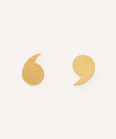 Alex Monroe 22ct Gold-plated Quotation Mark Stud Earrings