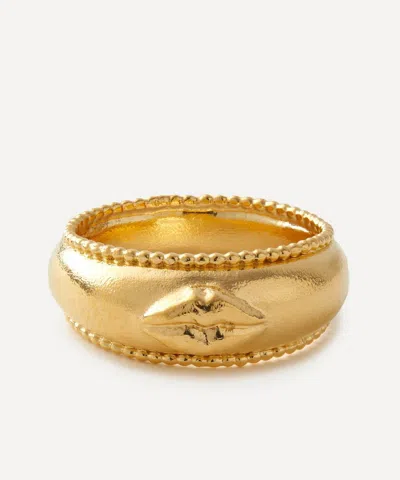 Alex Monroe 22ct Gold-plated Sense Of Taste Lips Bombe Ring